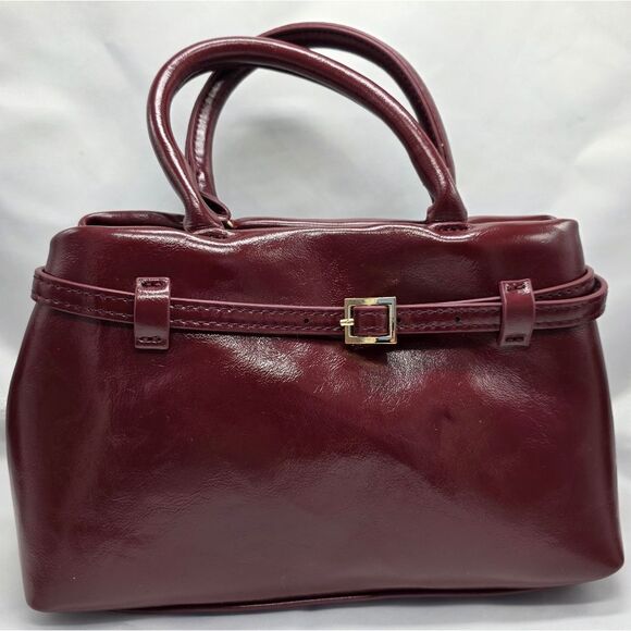 🩵⏭️NWT Burgundy Faux Leather Satchel Purse - Picture 8 of 15